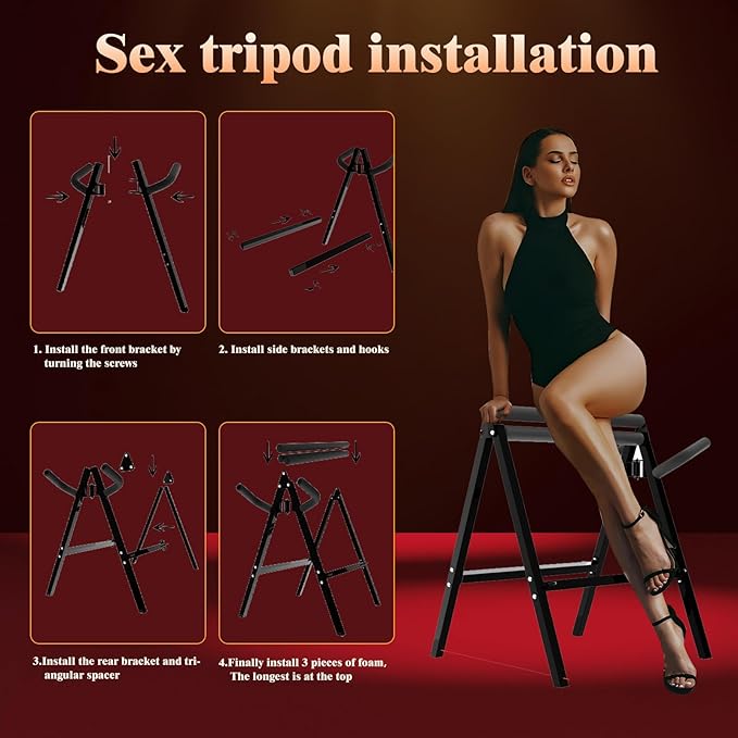 Image of Long love fun tripod furniture sm sex chair couples alternative toys acacia chair auxiliary tools adult products